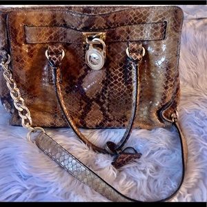 Brown snake print MK bag